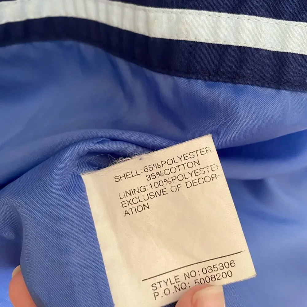 Vintage Pacific Trail Jacket Windbreaker Snap Hood Blue Womens Petite Small EUC